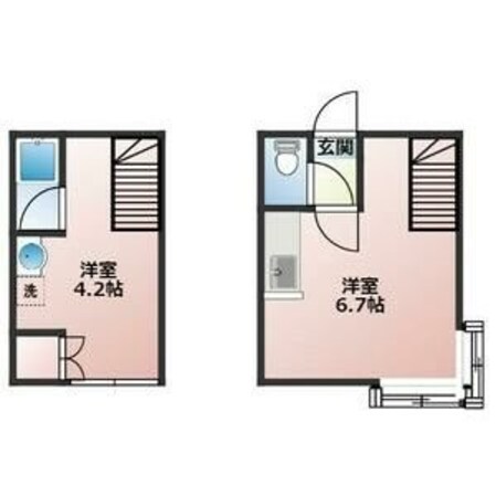 栄町駅 徒歩5分 1-2階の物件間取画像